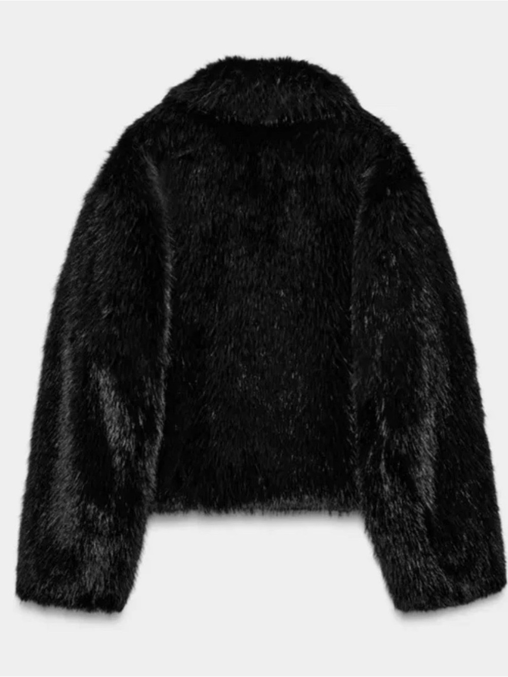 Zara Black Faux Fur Teddy Jacket - Picture 2 of 4